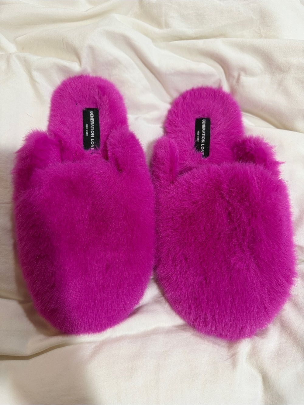 Generation Love Hot Pink Fur Slide Slippers
